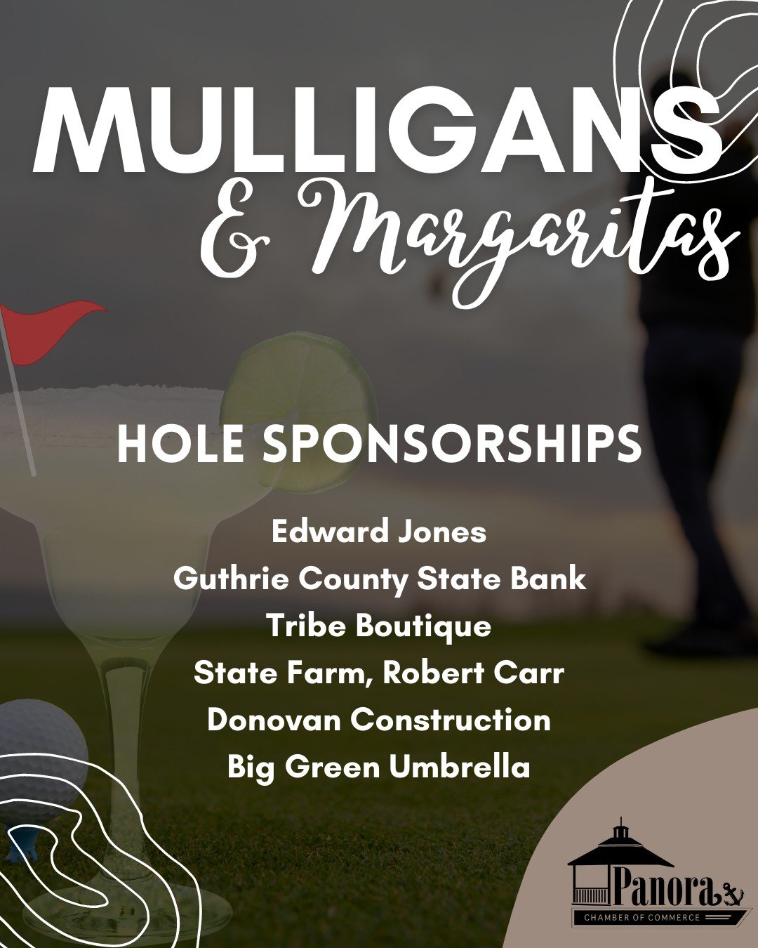 🌟 A Heartfelt Thank You To Our Hole Sponsors! 🌟

As we prepare for another successful golf tournament, we want to take a moment to extend our deepest gratitude to our first group of incredible Mulligan and Margarita Hole Sponsors. 

Thanks to you, 