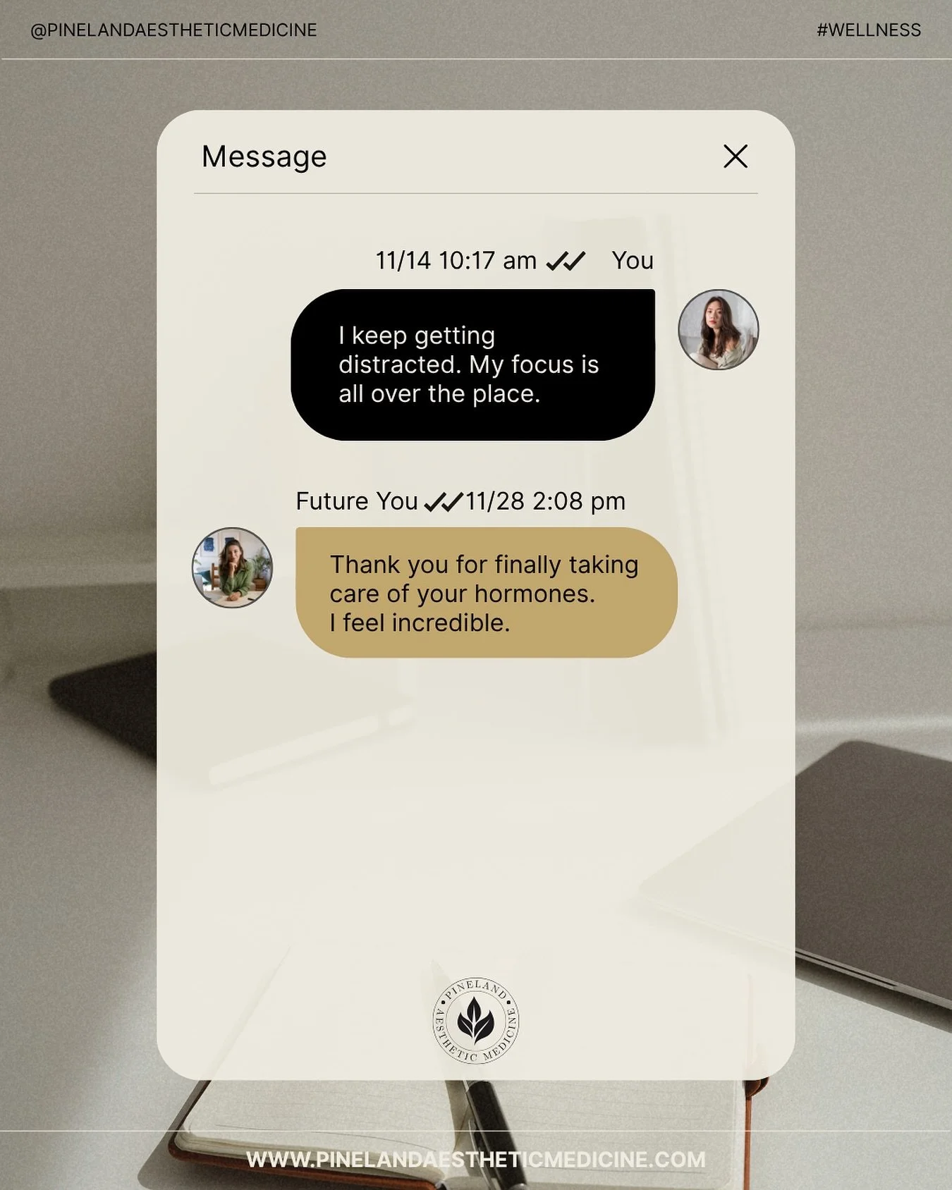 📩 Message from Future You:
 &ldquo;Hey&hellip; it&rsquo;s me (you, but thriving). Just wanted to say thank you for finally taking care of your hormones, energy, and confidence. I actually wake up rested now. Also, my jeans fit amazing. Keep going &m