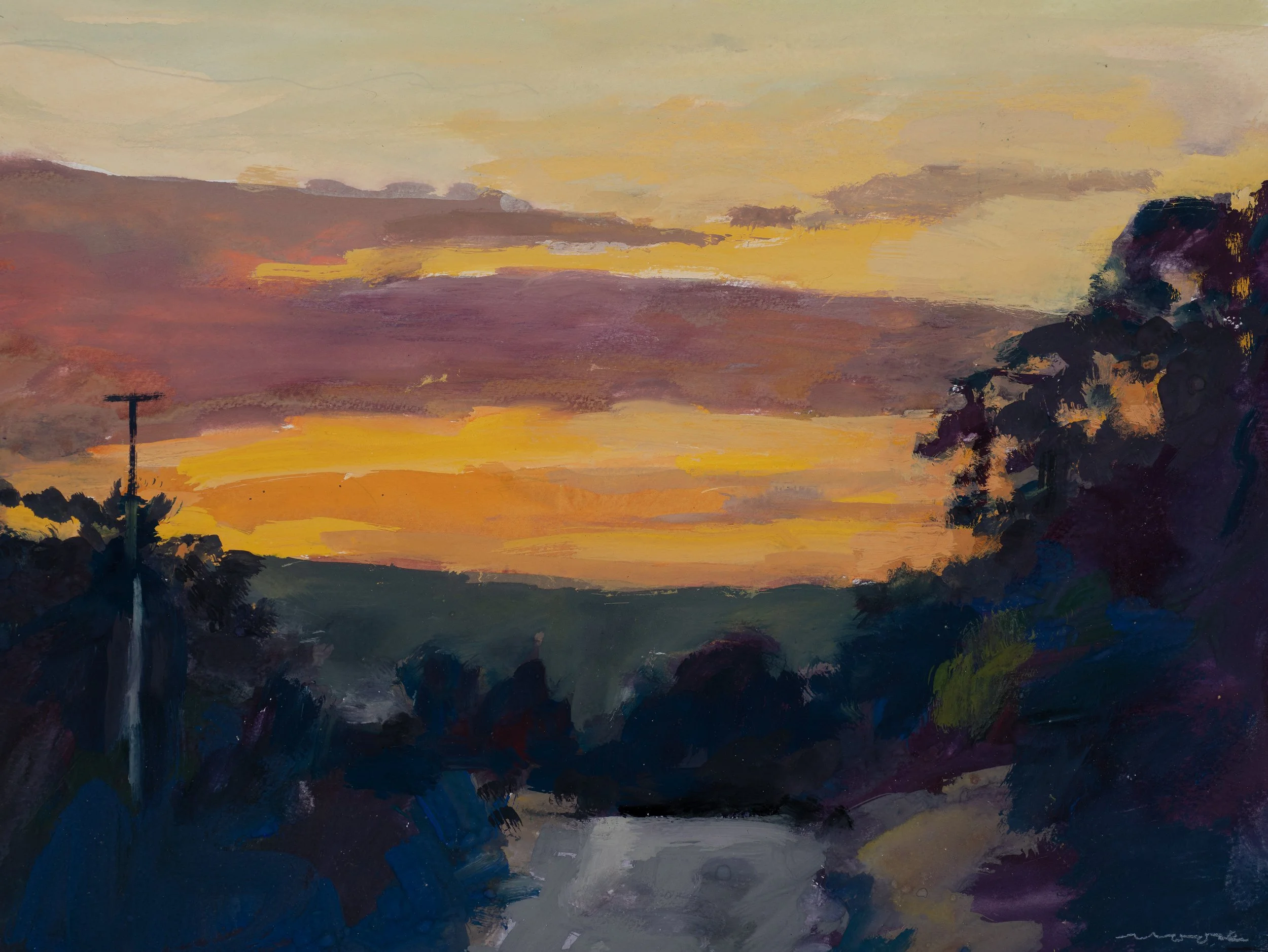 David Moore_Evening Castlemaine_Gouache on Paper_38x57cm Framed.jpg