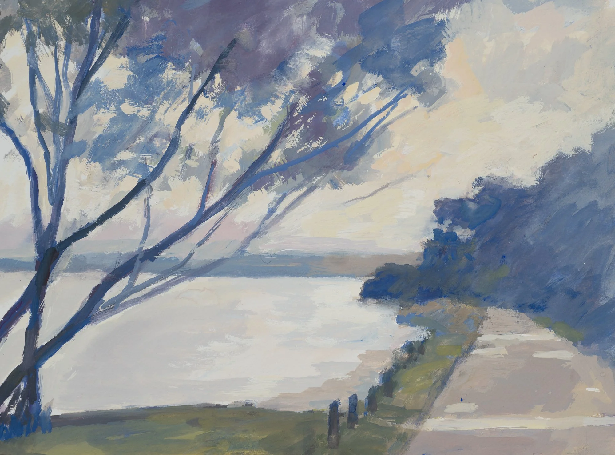 David Moore_Lakeside Merimbula_Gouache on Paper_38x57cm Framed.jpg