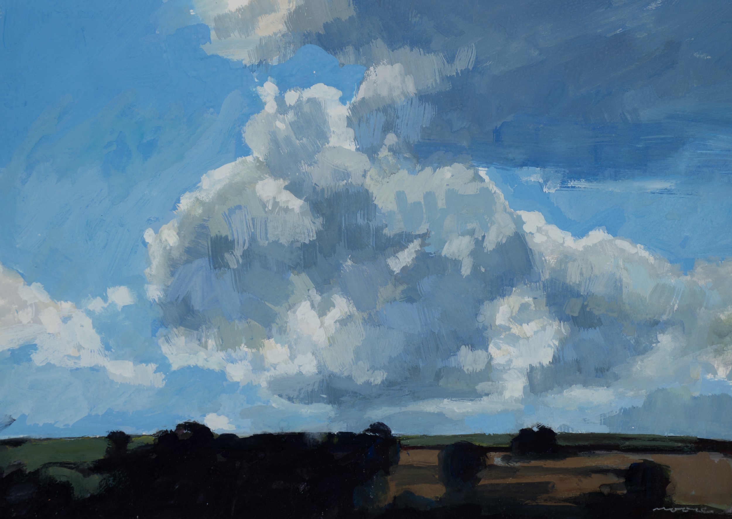 David Moore_Faraday Sky_Gouache on Paper_38x57cm Framed.jpg