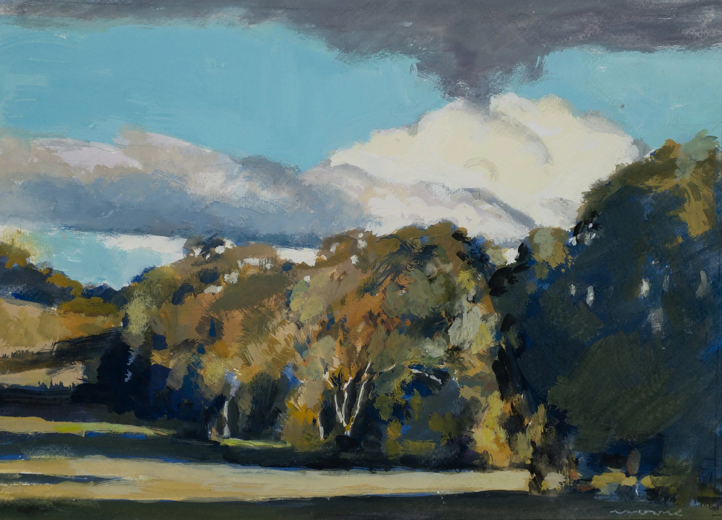 David Moore_Billowing Clouds_Gouache on Paper_38x57cm Framed.jpg