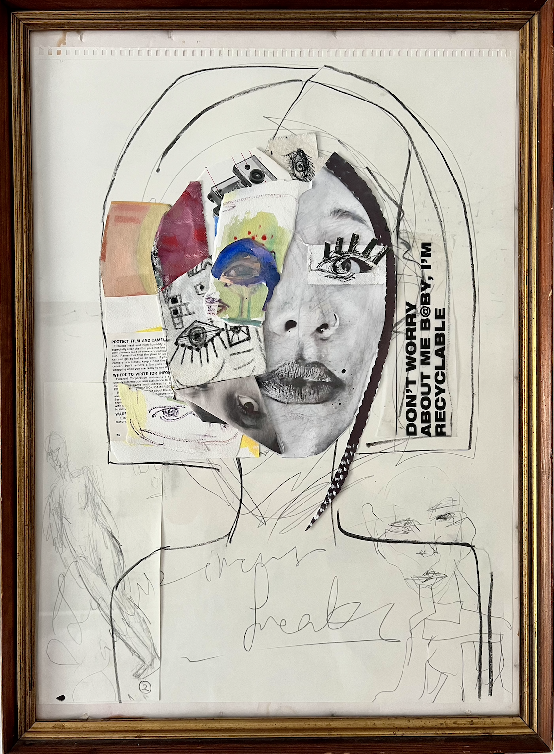 "i am a feng shui of eyes", 2025 |
18x24 in |
mixed media collage