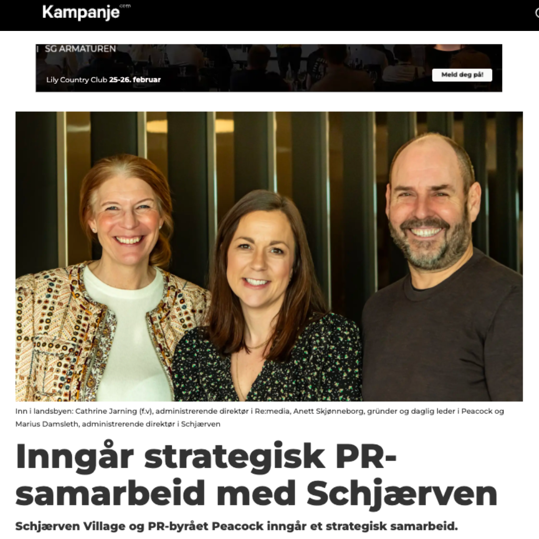 Schjærven Village og Peacock inngår samarbeid