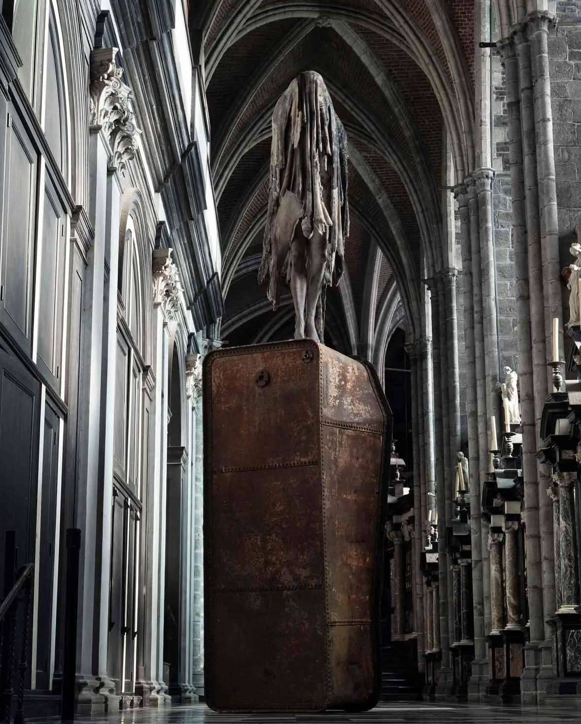 via @hauserwirth - Berlinde De Bruyckere 'Archangelo II' St Bavo's Cathedral Ghent, Belgium