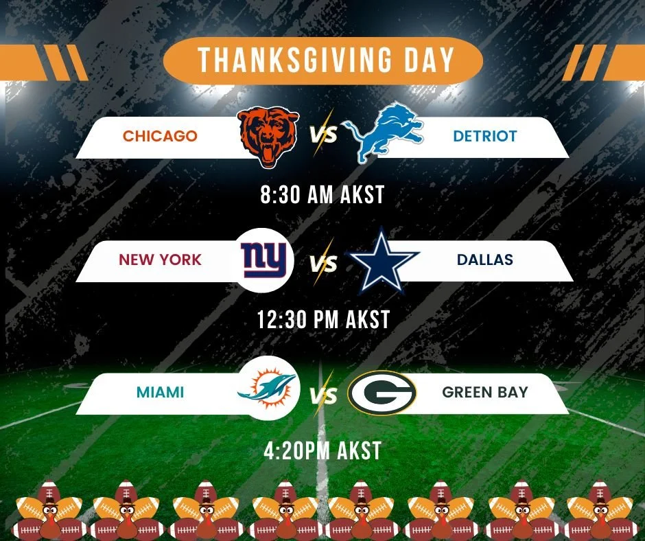 We're exciting for family, friends, &amp; football tomorrow. Who are you rooting for?

#Lions #Giants #Dolphins 🦃🏈