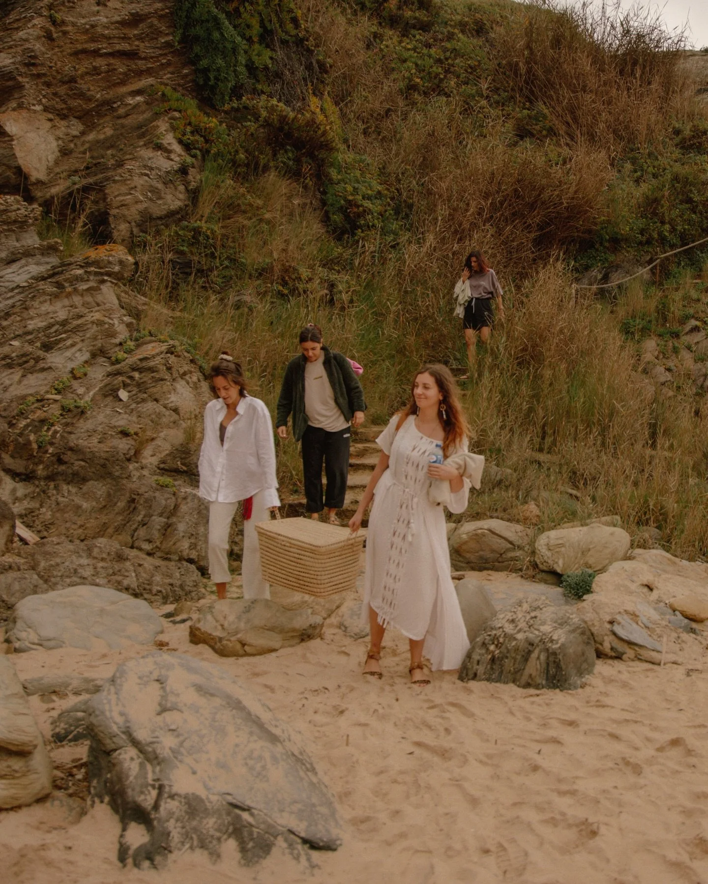 The Atlantic Ocean is part of our sweet Alentejo life and an essential part of each retreat at Adam&atilde;e. During the In Her Body retreat last October, the group moved between the land, the ocean, and the lake, allowing connection to unfold throug