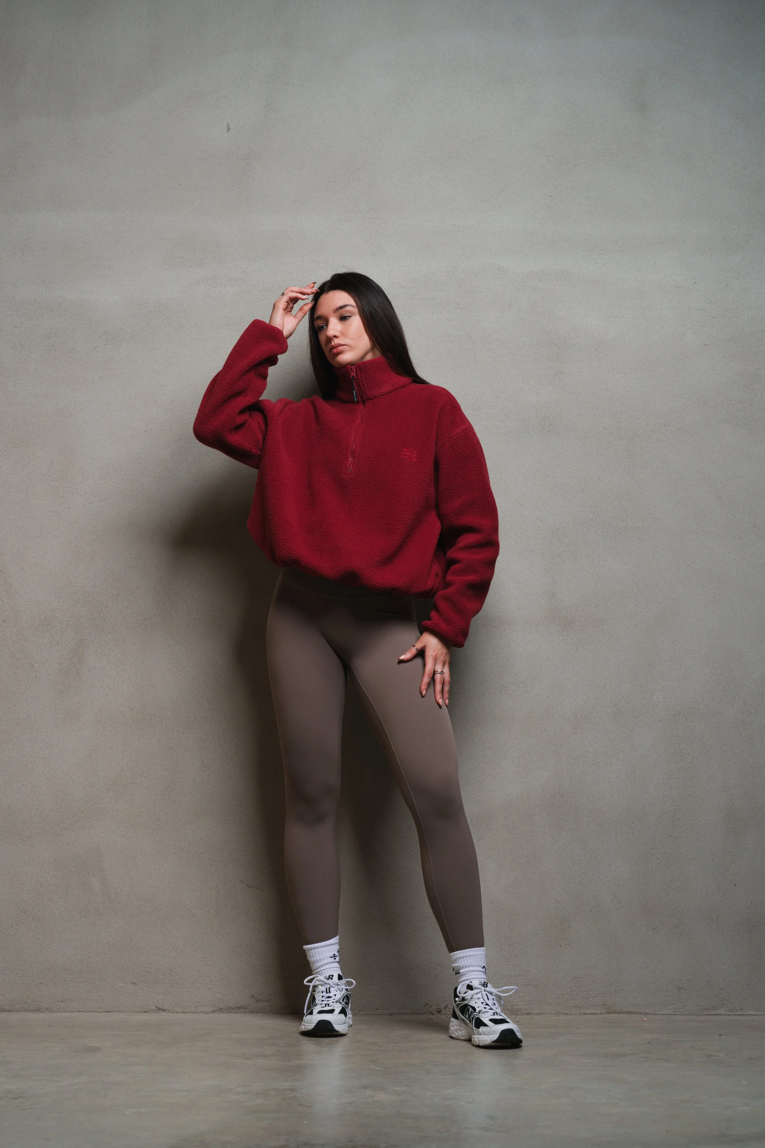 CALLA (SHORT) HALF ZIP in Mulberry Wine