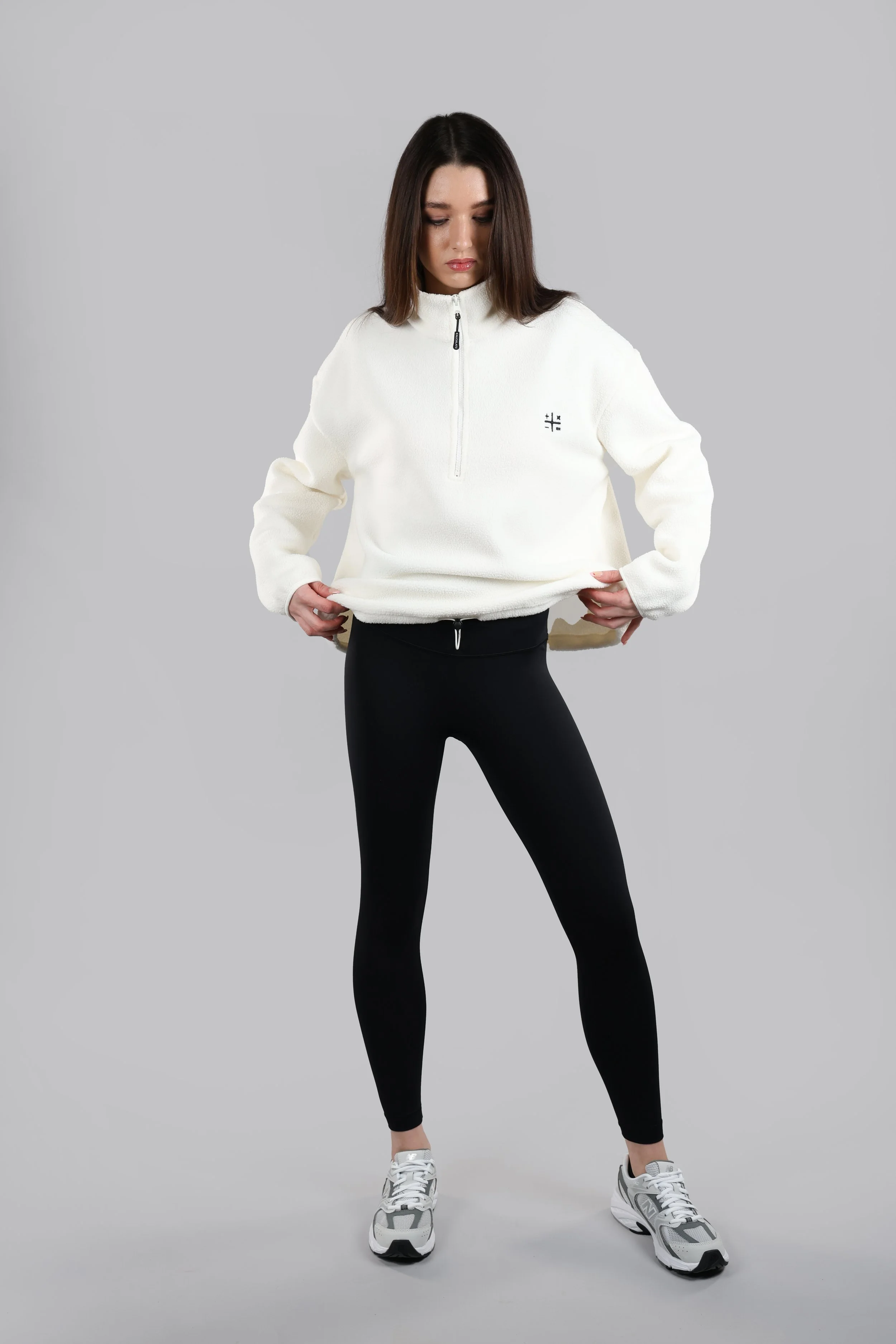CALLA (SHORT) HALF ZIP in winter white