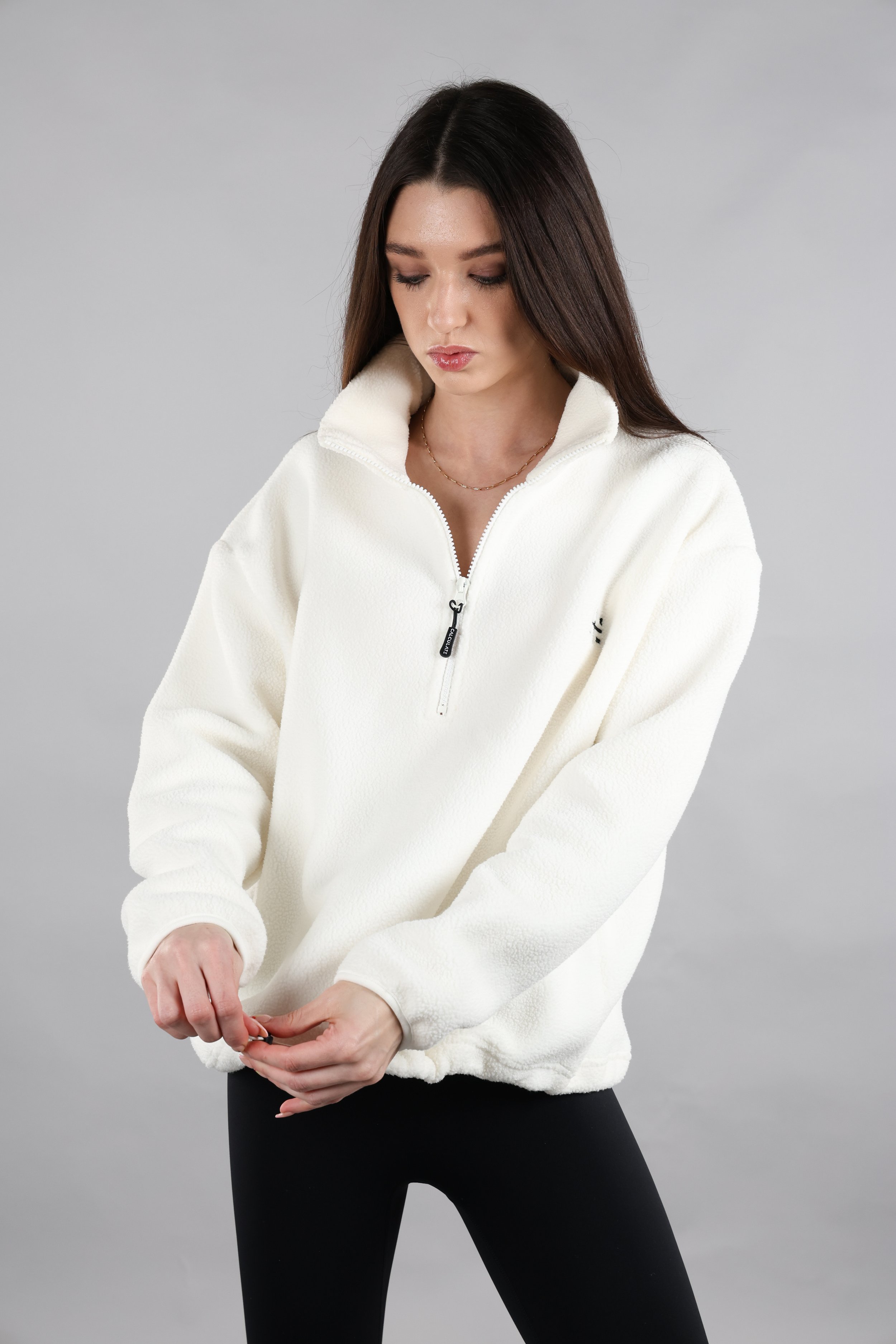 CALLA HALF ZIP in winter white
