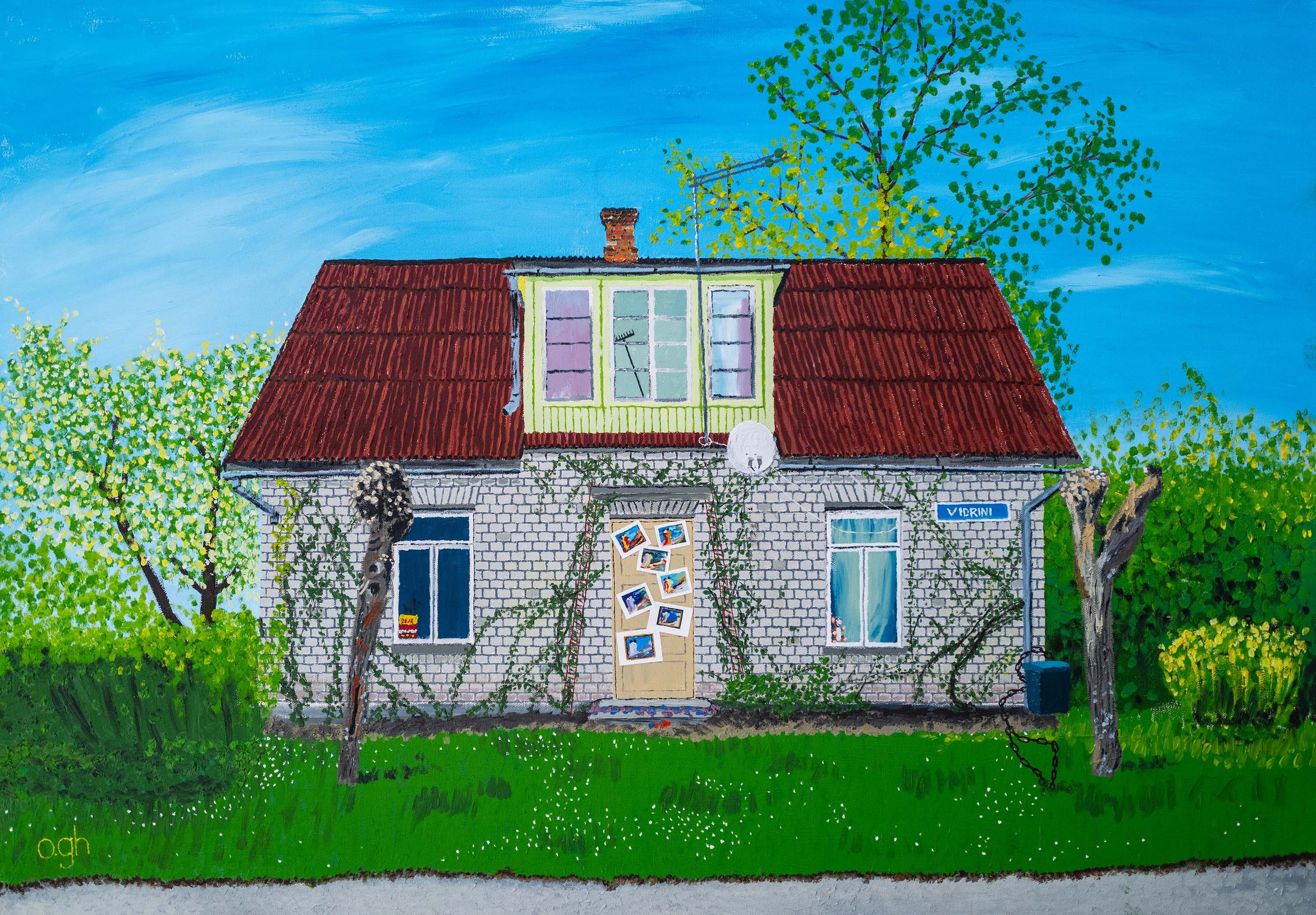 Elgas hus (2023). Olja på duk 100x70 cm