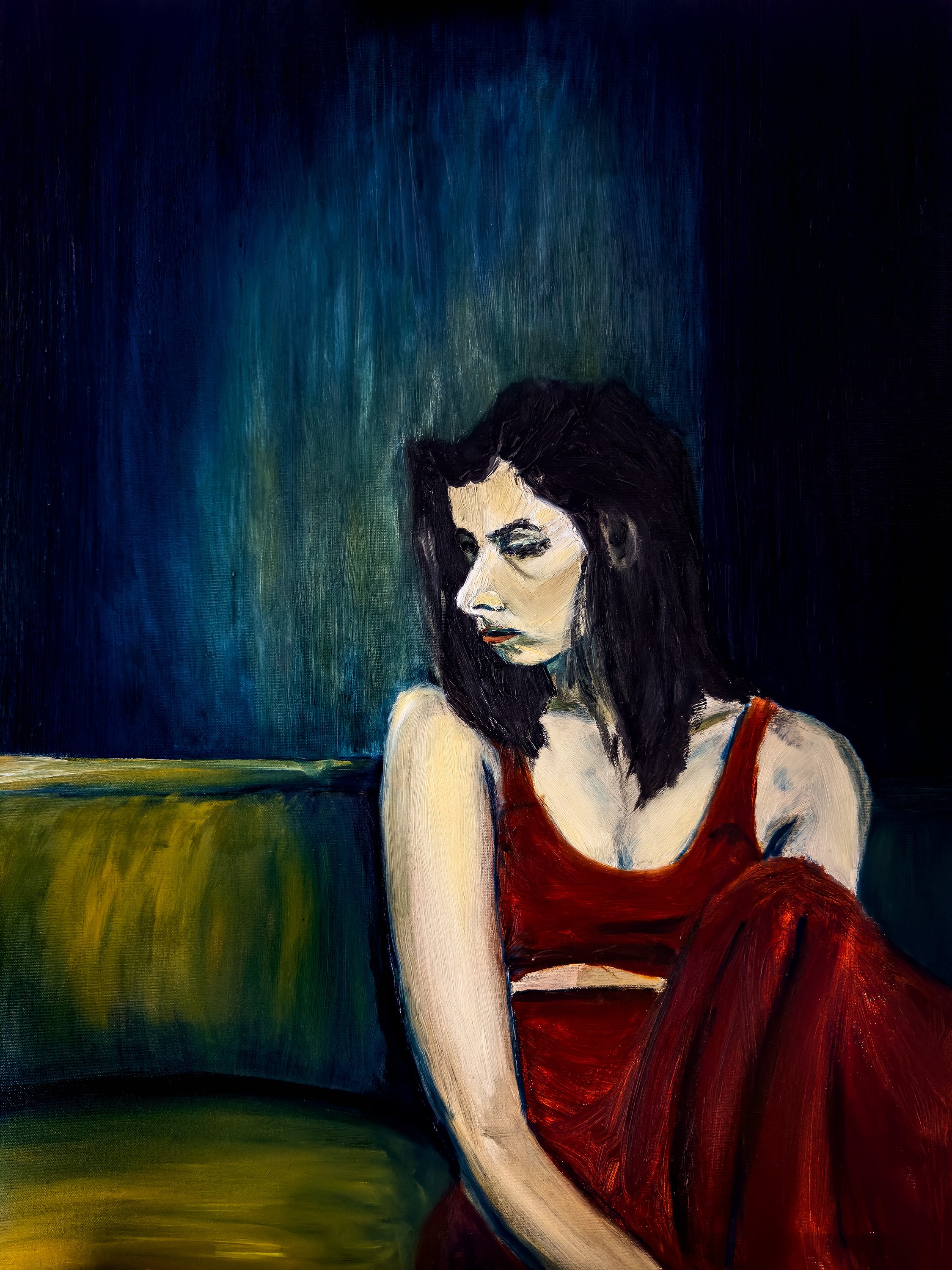 Blå (2025). Olja på duk 60x80 cm