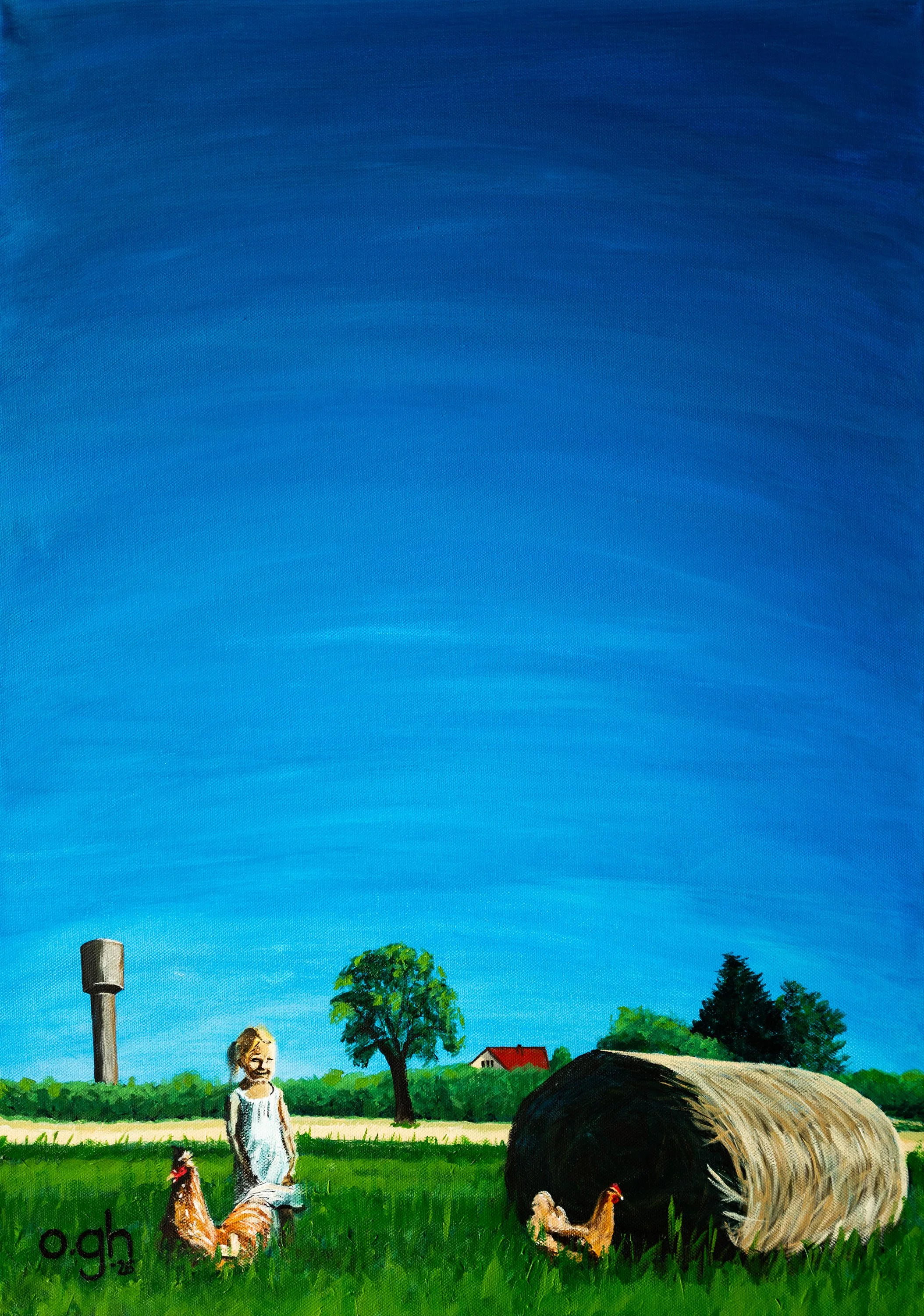 Artemis II (2026). Akryl på duk, 50x70 cm