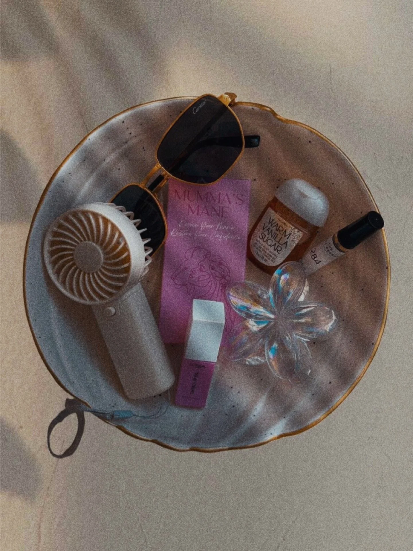Summer time essentials 🕶️🪭💄🎀
