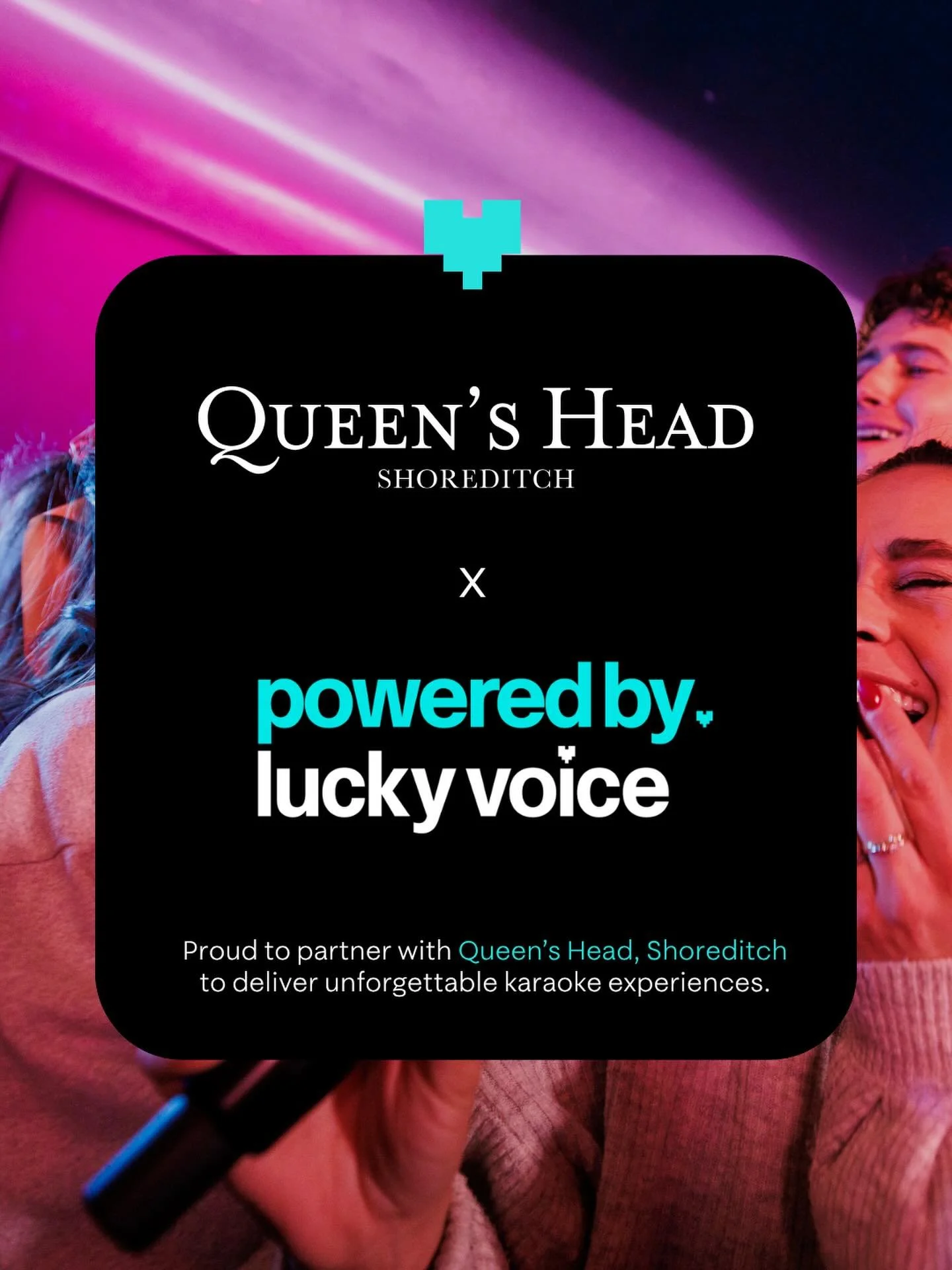 Shoreditch just found its new voice 🎶

@queensheadshoreditch is now powered by Lucky Voice ✨

One of East London&rsquo;s most iconic pubs has officially launched private room karaoke, giving guests the chance to book their own karaoke room by the ho