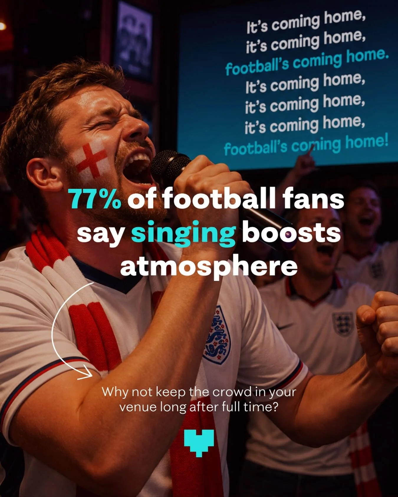 Fans are already singing in the pub&hellip; you may as well give them a mic ⚽🎤

The best venues during big tournaments aren&rsquo;t just showing the game, they&rsquo;re creating an atmosphere people want to stay for 🍻

Looking to level up your venu