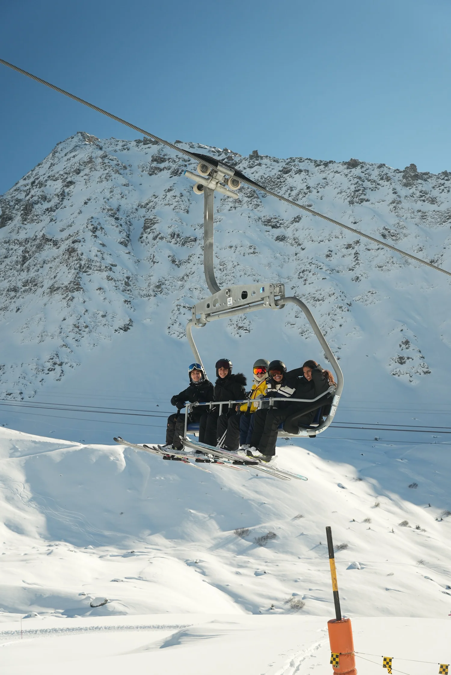 Belite campers on the chairlift