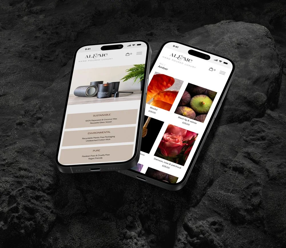 Al & Me e-commerce website phone view