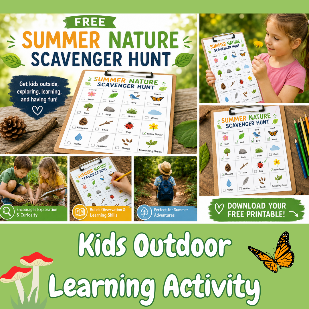 Free Summer Nature Scavenger Hunt for Kids: Fun Outdoor Learning Made Easy