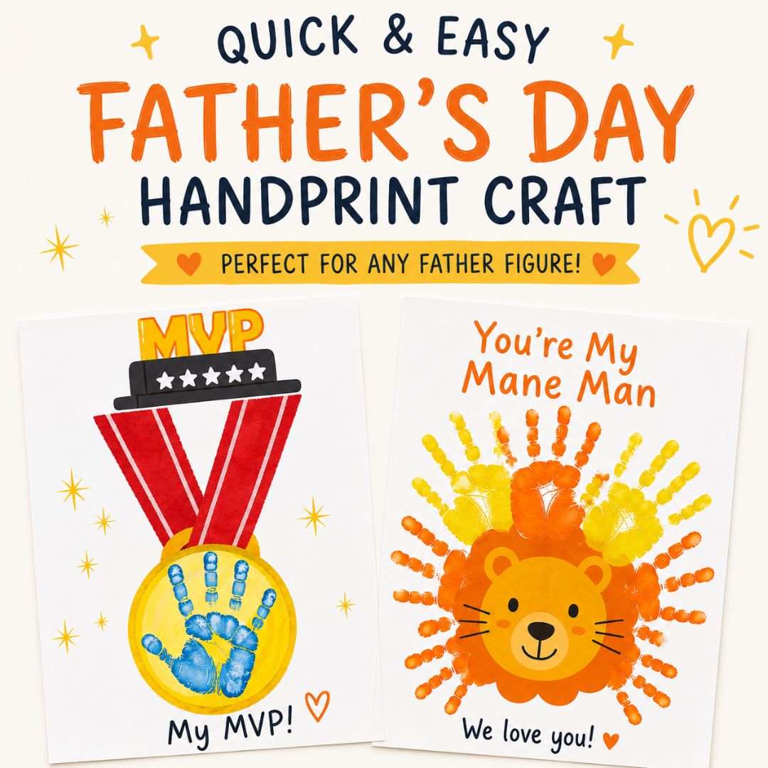 Quick &amp; Easy Father's Day Handprint Craft (Perfect for Any Father Figure)
