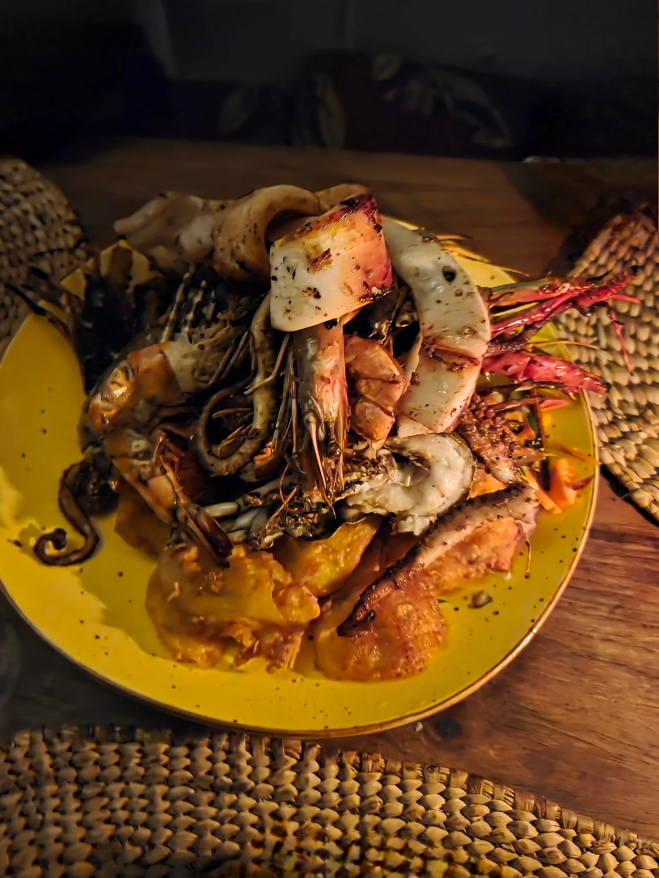 Fresh seafood platter at The Rock Restaurant, Zanzibar