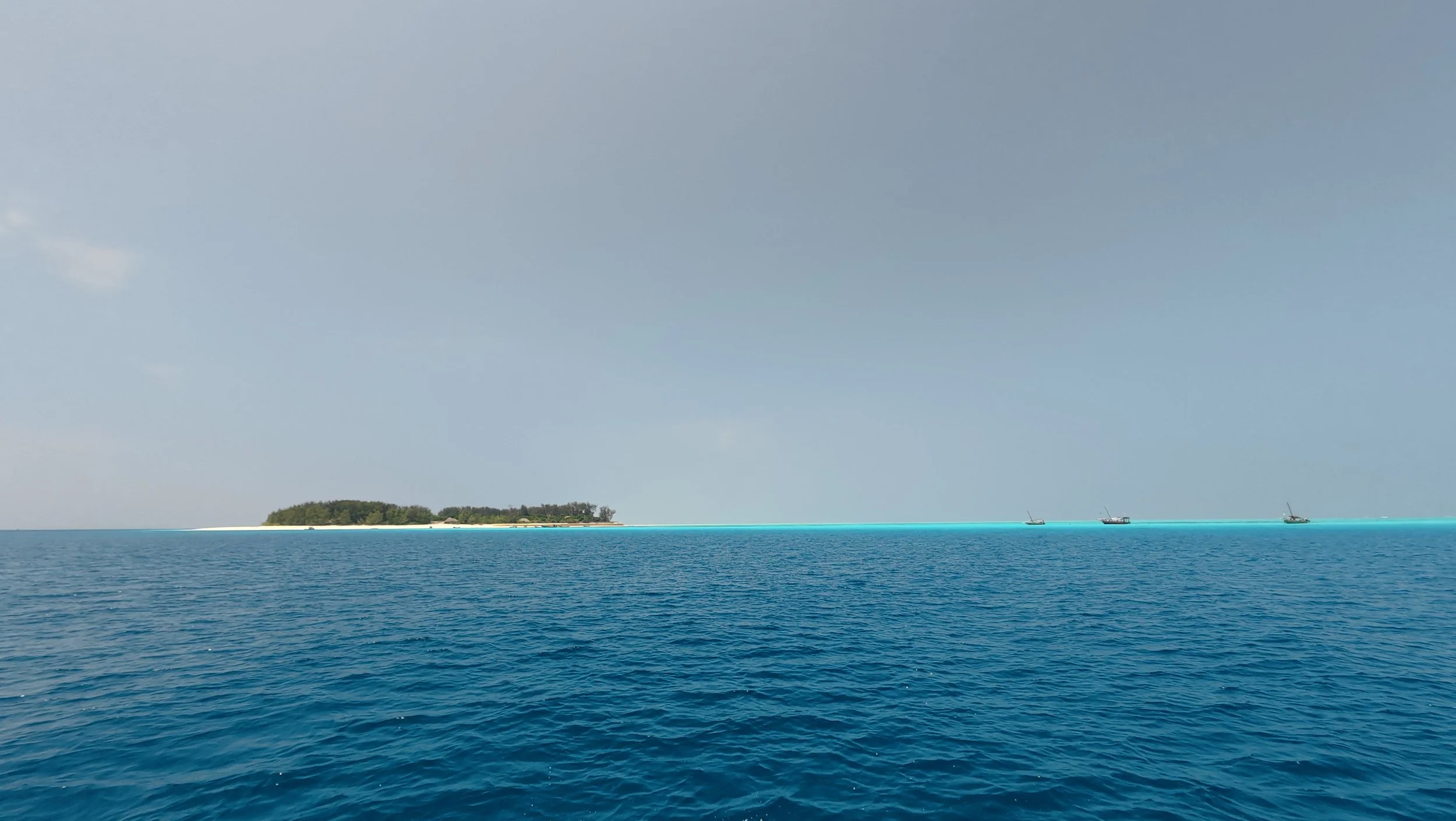 View of Mnemba Island from the water while snorkelling