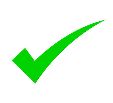 Green check mark on white background.