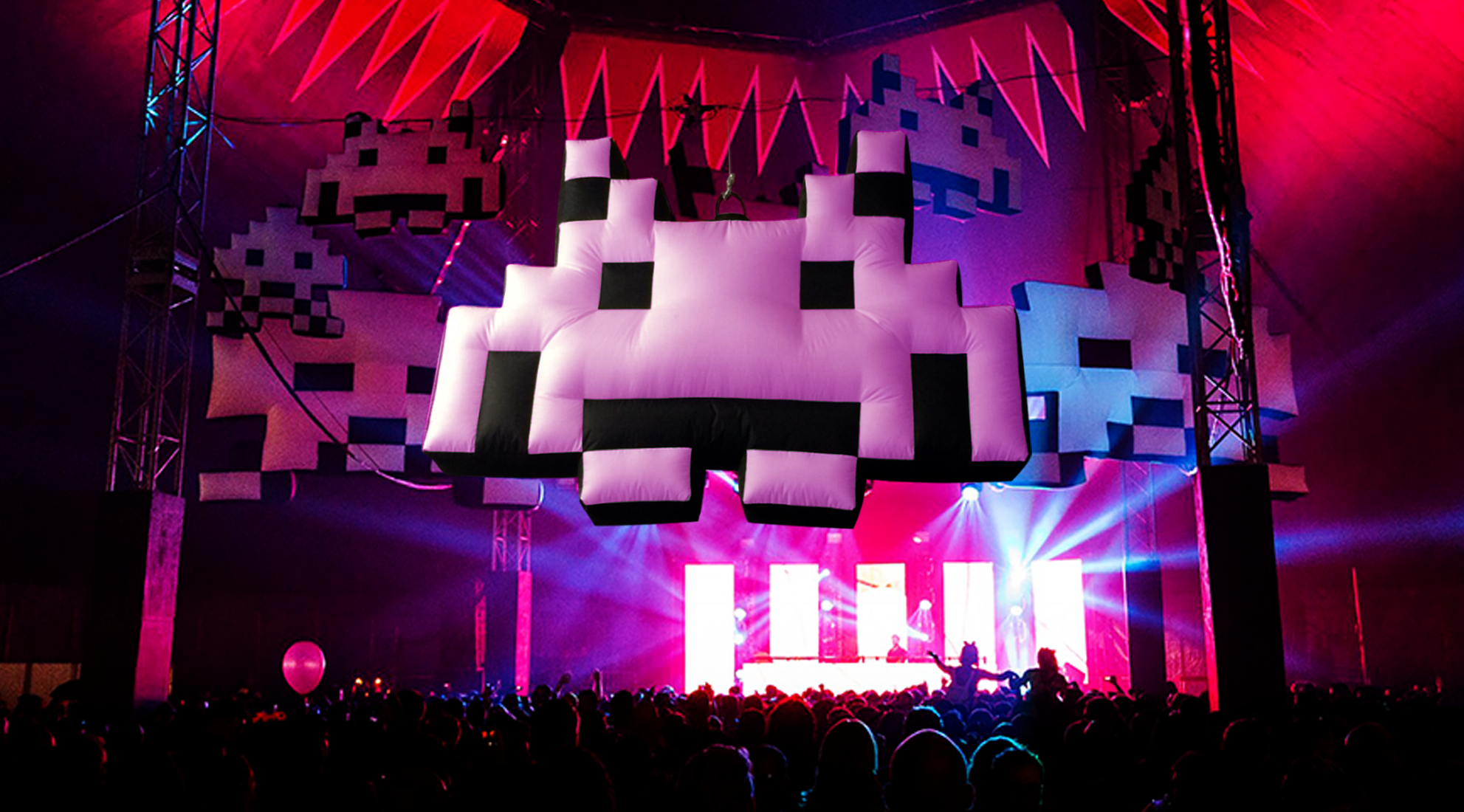 2.5M Space Invaders Inflatables