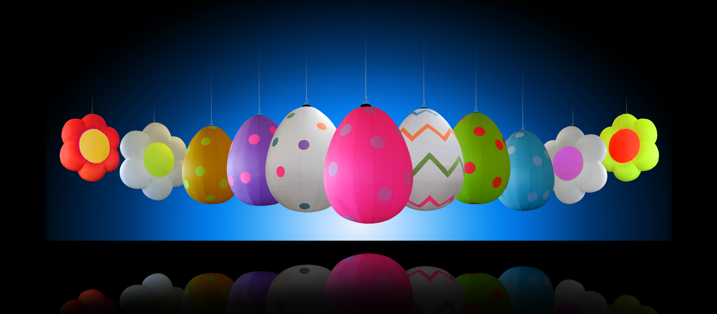 1.5M Hanging Flowers and 2.5M Easter Eggs