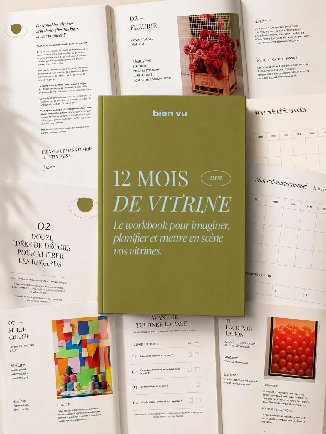 12 mois de vitrine, le workbook pour imaginer et planifier vos vitrines