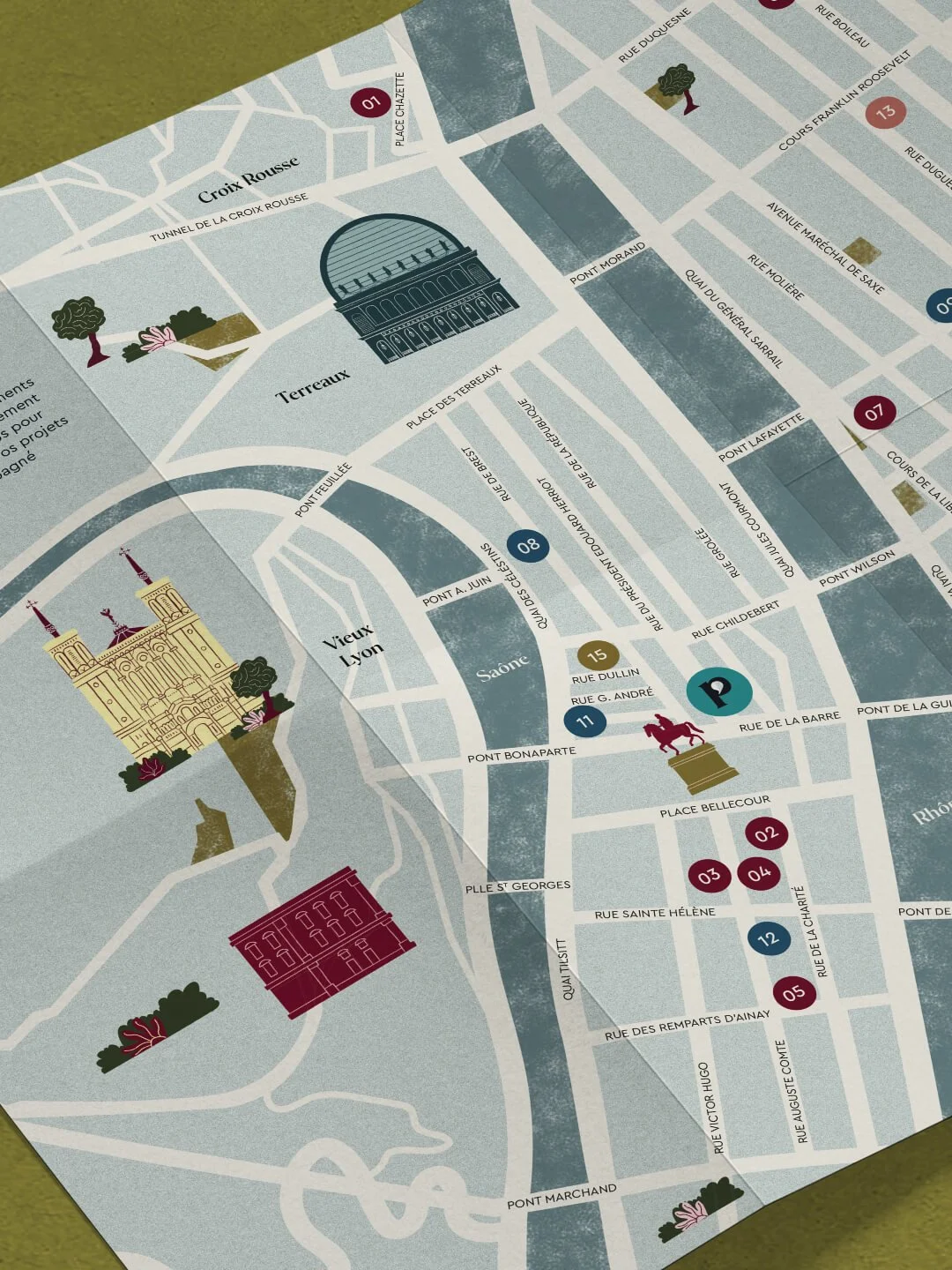 City guide Lyon, Showroom Plum Living, Direction artistique, Illustration, Mise en page, Maquette.