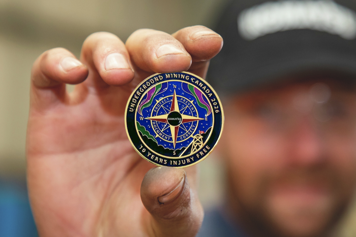 Komatsu MONTABERT Sudbury Service Team Drifter Repair Sudbury Komatsu LHD WX11 SAFETY COIN