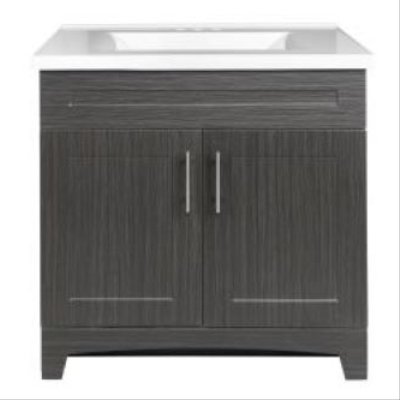 ROYAL CABINETS Shaker Vanity Combo, Moderno Grigio & White Marble Top, 30 In. Wide