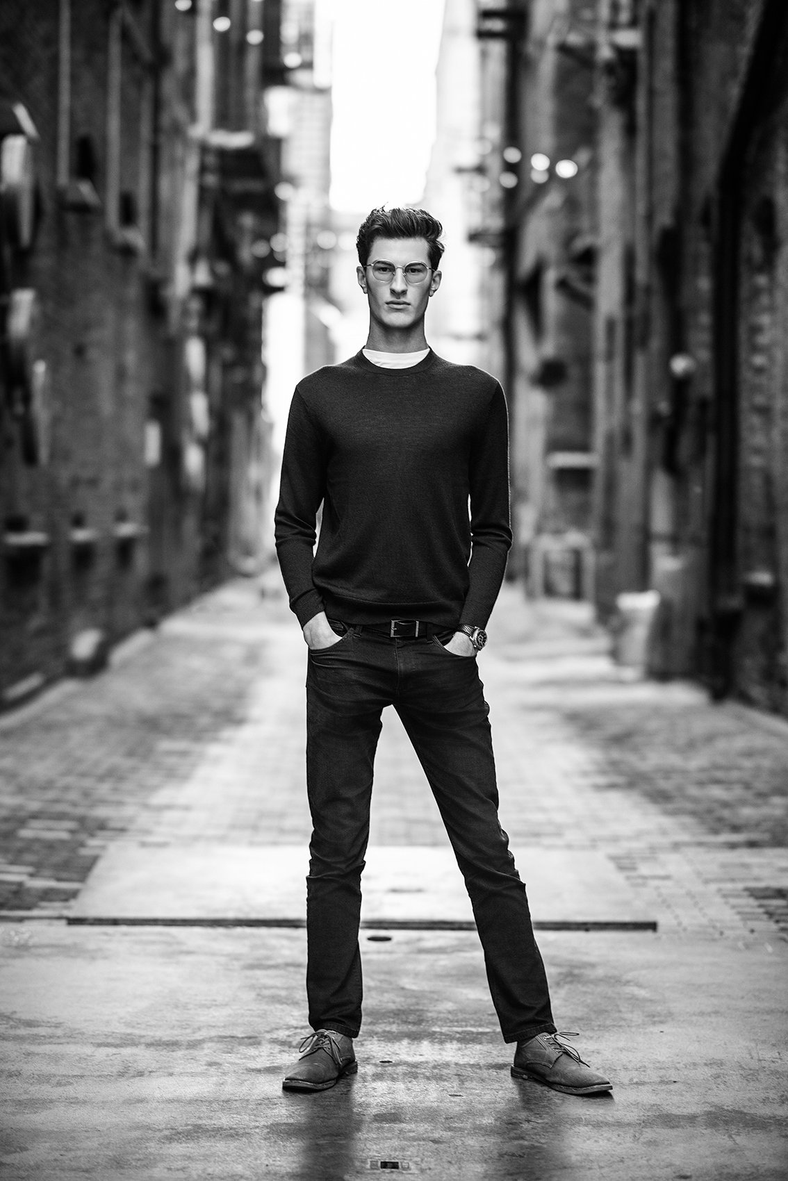 Cool Alley Portrait of Senior HS Boy