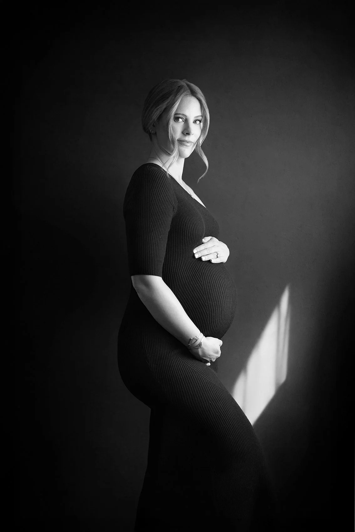 Black and White Modern Maternity
