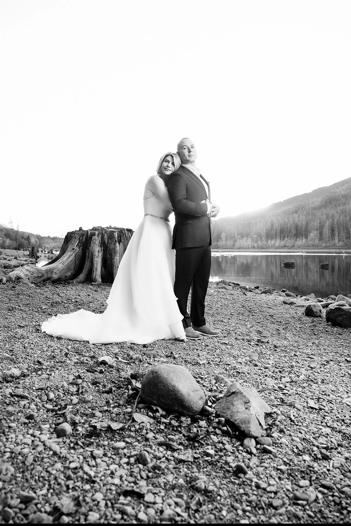Couples wedding portrait in North Bend