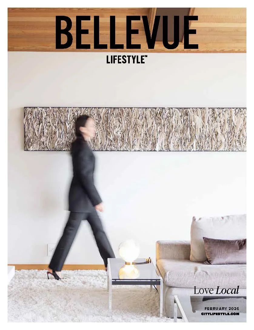 February cover image at Bellevue Lifestyle Magazine highlighting a local artist
