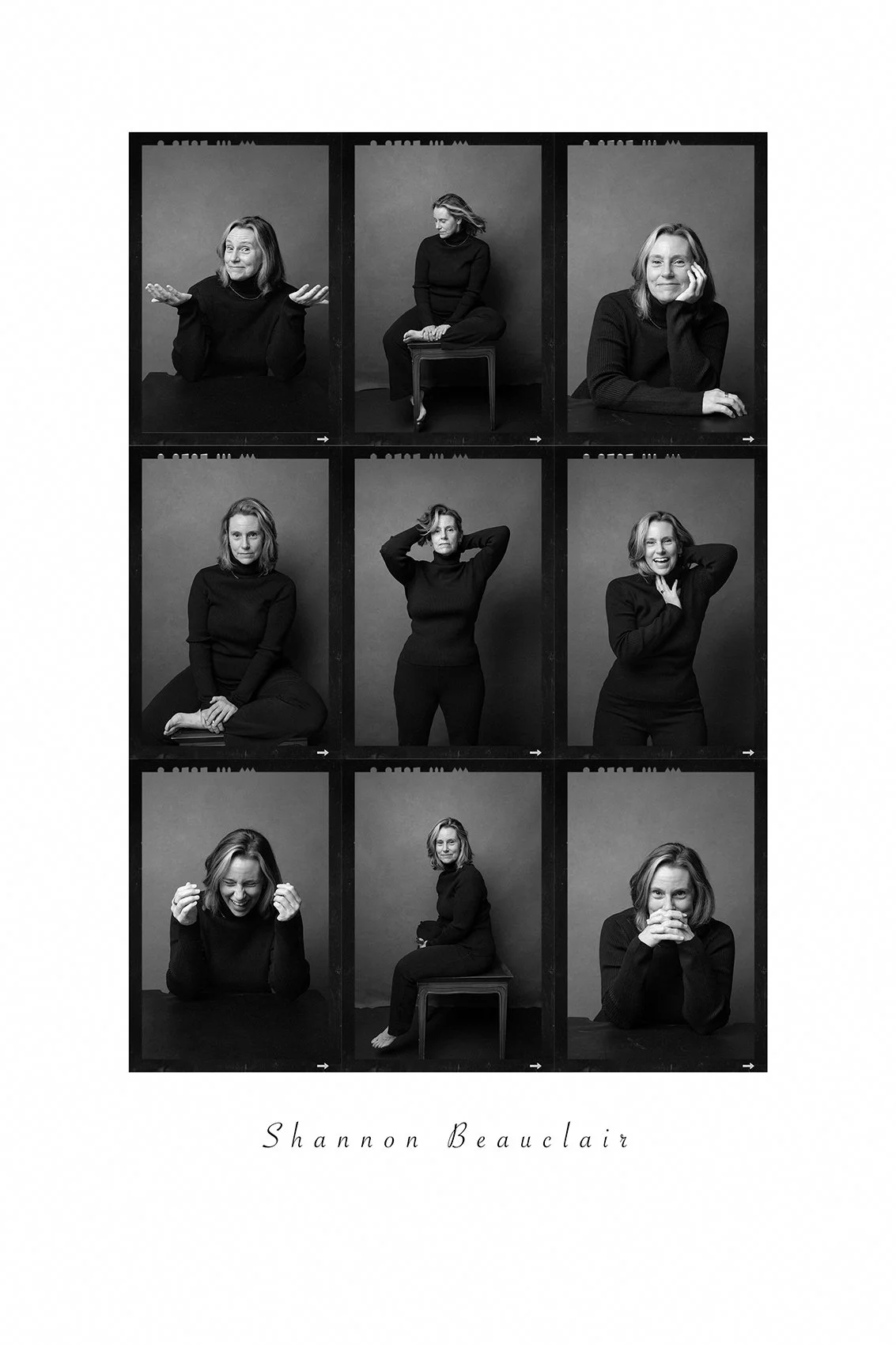 9 up of woman in black and whie