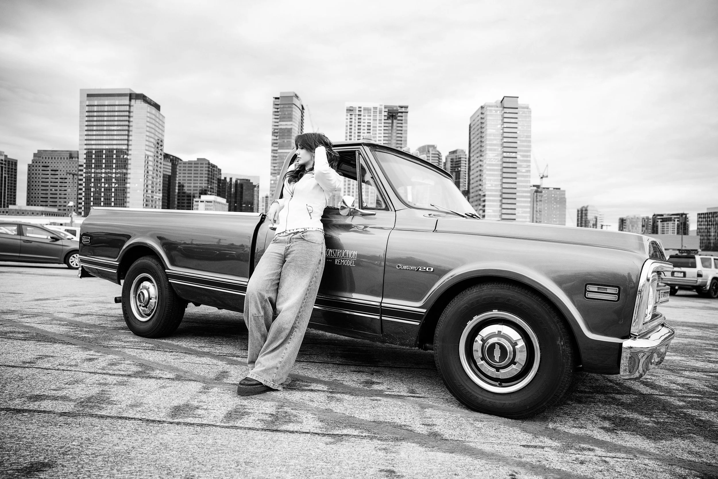 High school senior with meaningful prop during editorial senior portrait session in Seattle