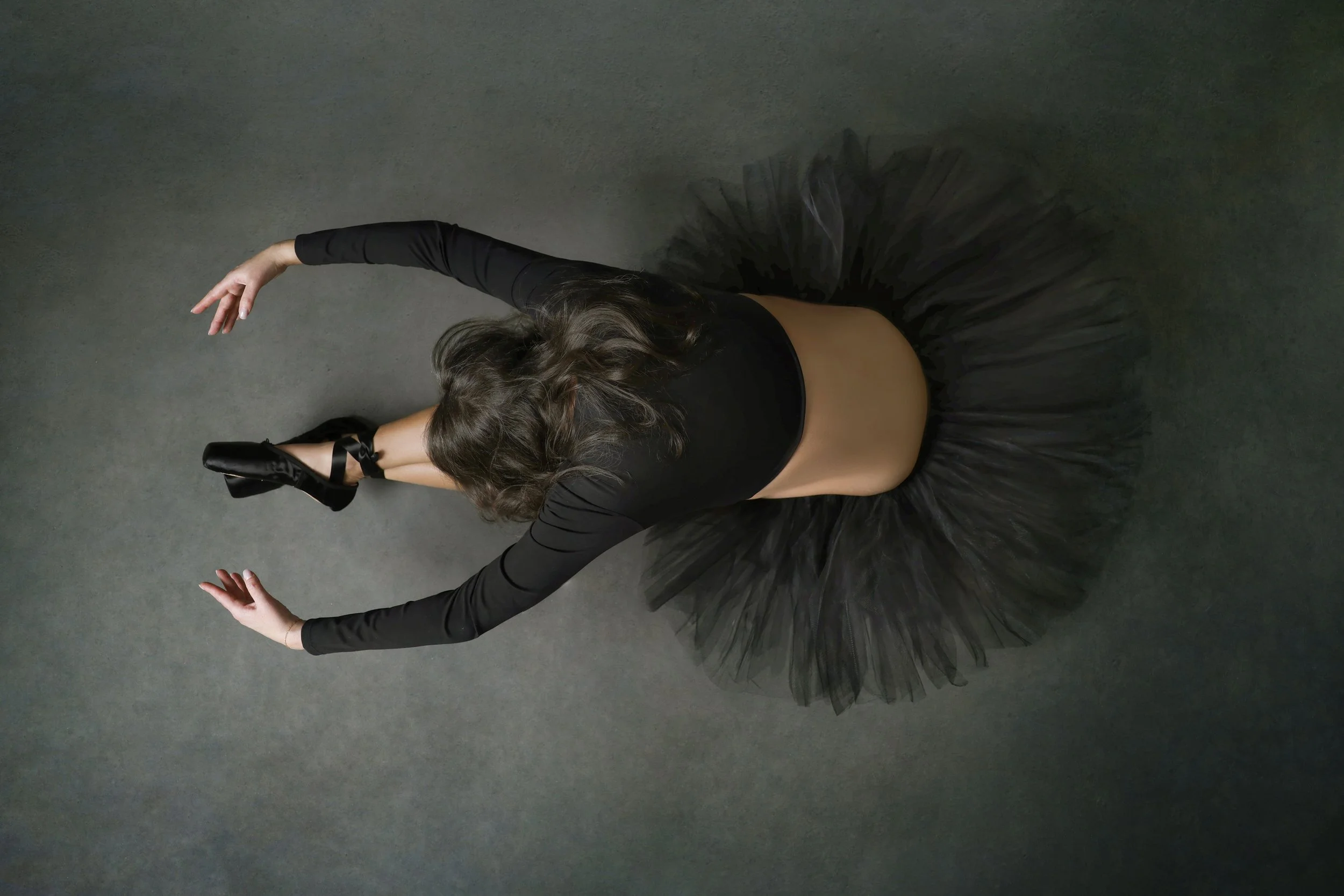 Classic ballet dancer photo with black tutu