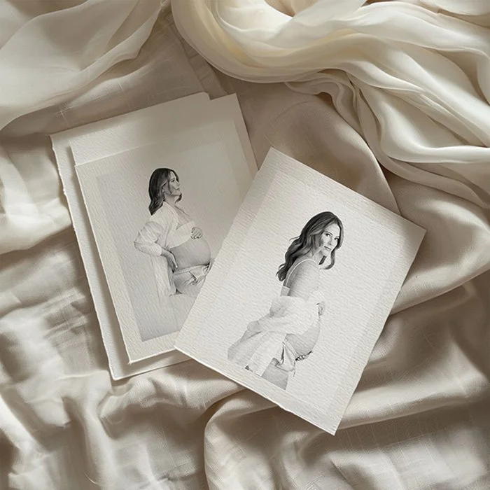Maternity portraits of model in Kirkland Wa of woman pregnant during portrait session print on fine art cotton paper