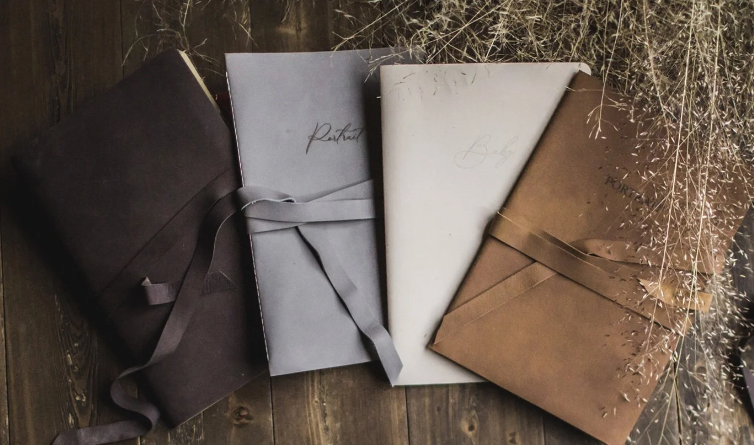 Custom leather book for portrait fine art images by Shannon Beauclair, Kirkland Washington Photography 