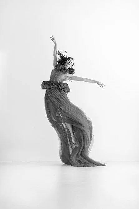Principal dancer Clara from PNB in black and white