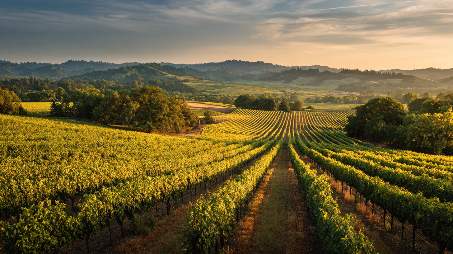 Sunset in the vineyard