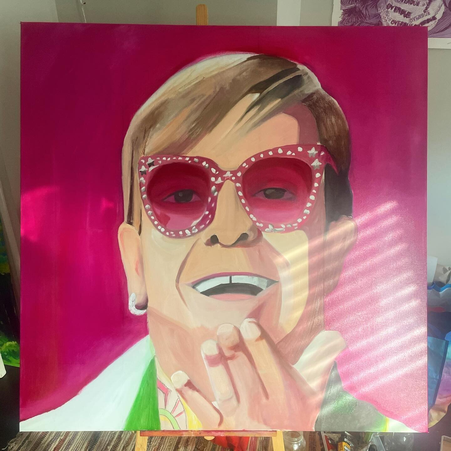 my first commission for the biggest elton john fan i know :)

oil on 4ftx4ft canvas :)