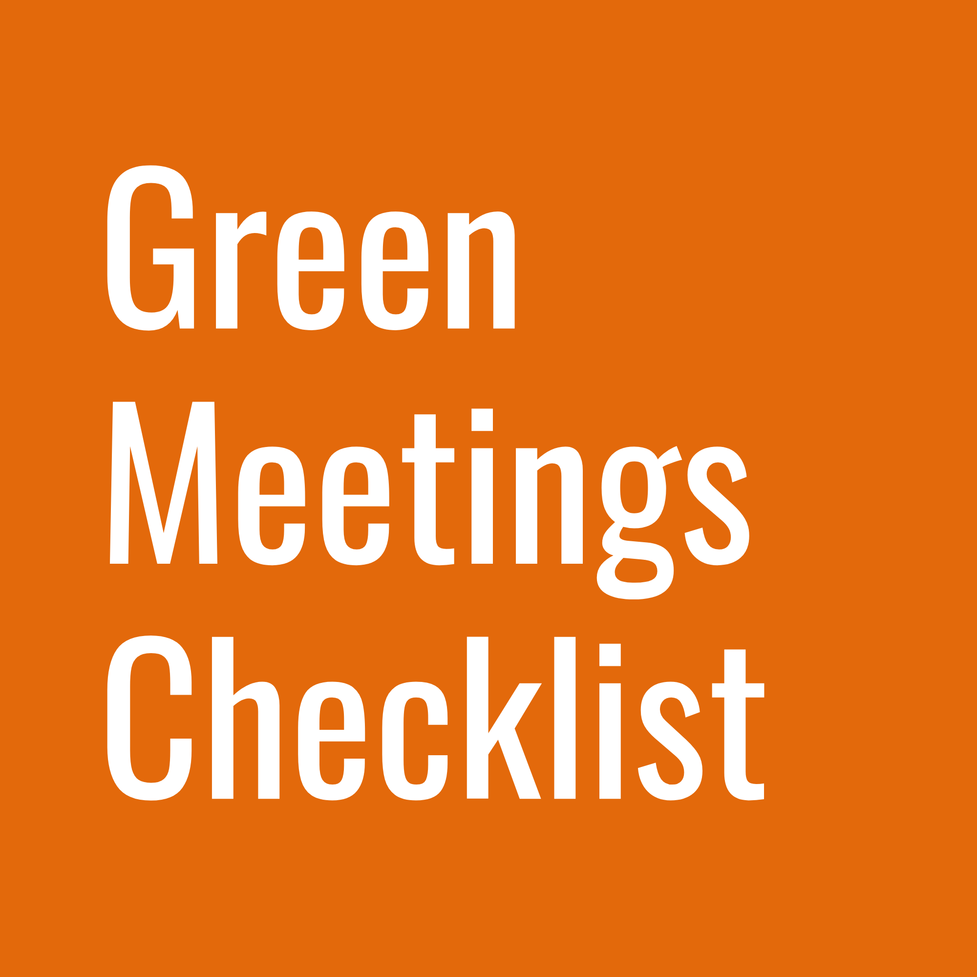 Green Meetings Checklist