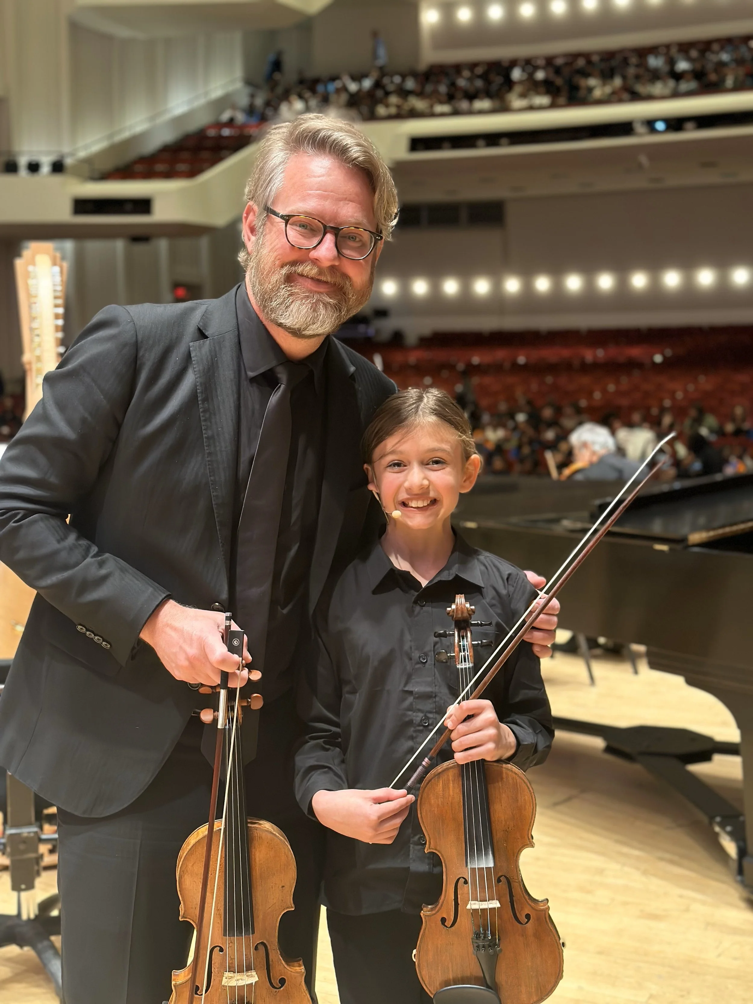 With violin teacher and ASO Associate Concertmaster Justin Bruns