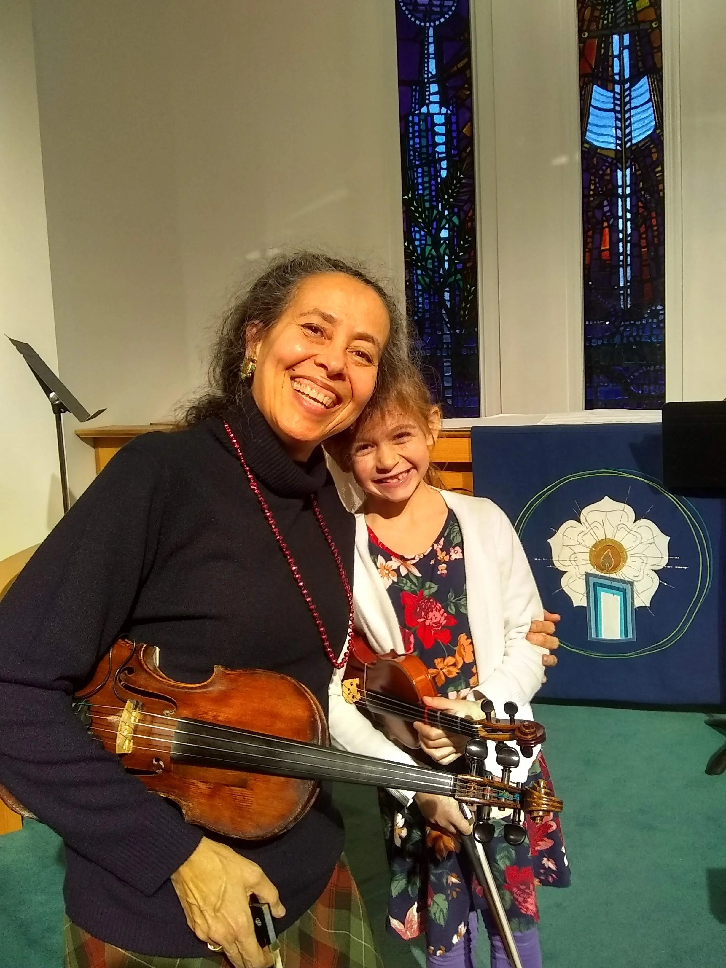 With first violin teacher Corina Brito