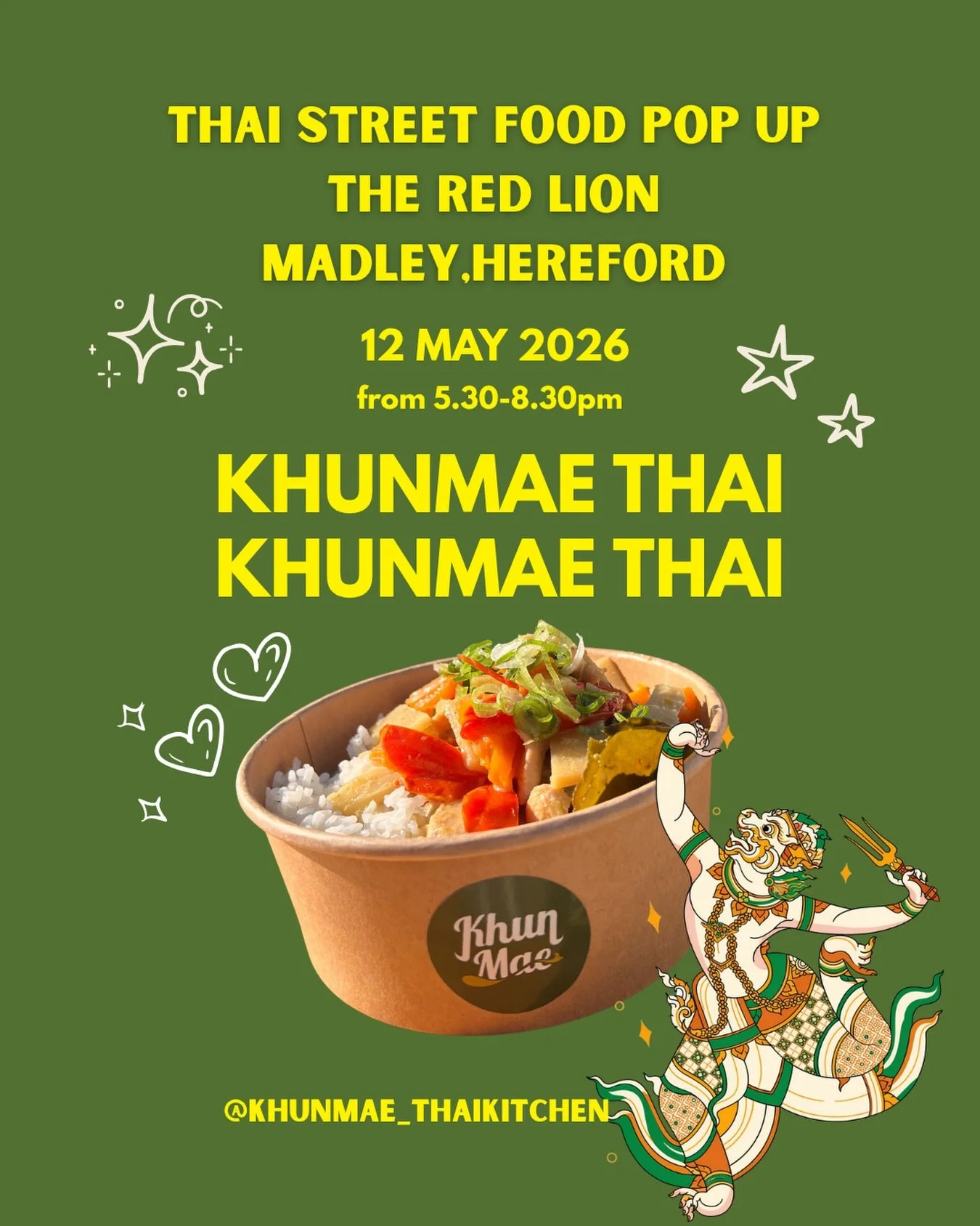 🌴🇹🇭 #thaifoodlover calling at madley 

Come early or get your takeout from us ! 
Tuesday 12th may 2026 
Serving from 5.30 pm 
See you soon 🚛