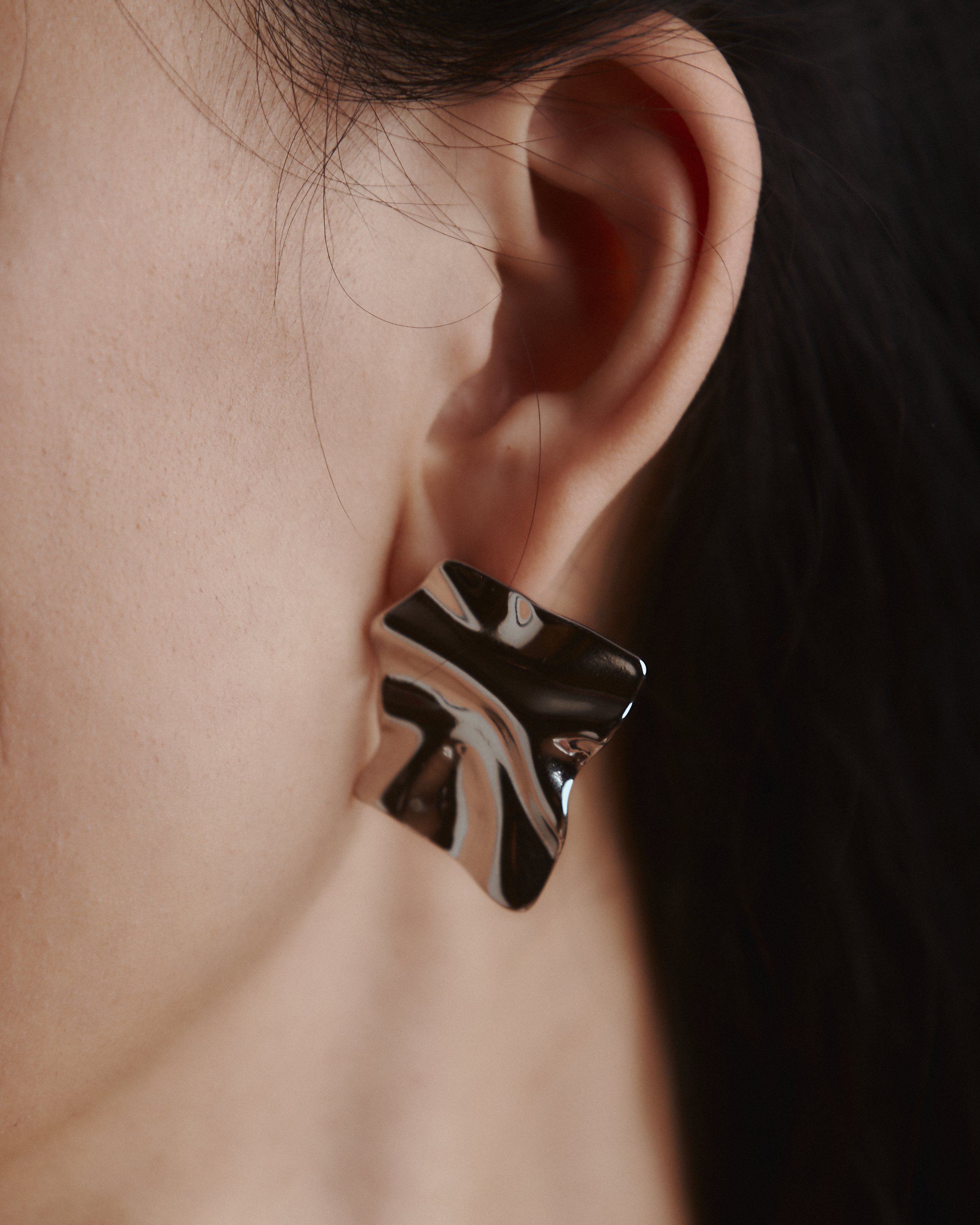 Stainless steel statement earrings